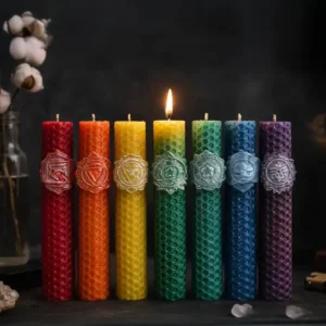 Chakra Candle Set, Any Purpose Beeswax Natural Candle